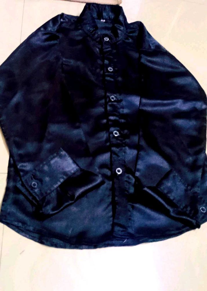 Satin Button-Up Shirt