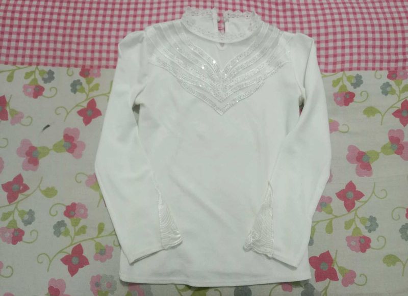 White Embellished Top
