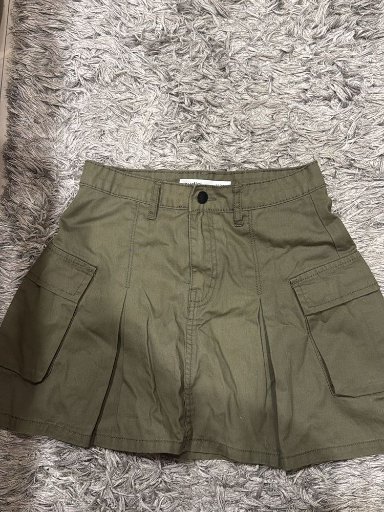 Olive Green Mini Skirt