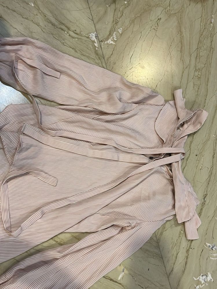 Striped Tie-Neck Top