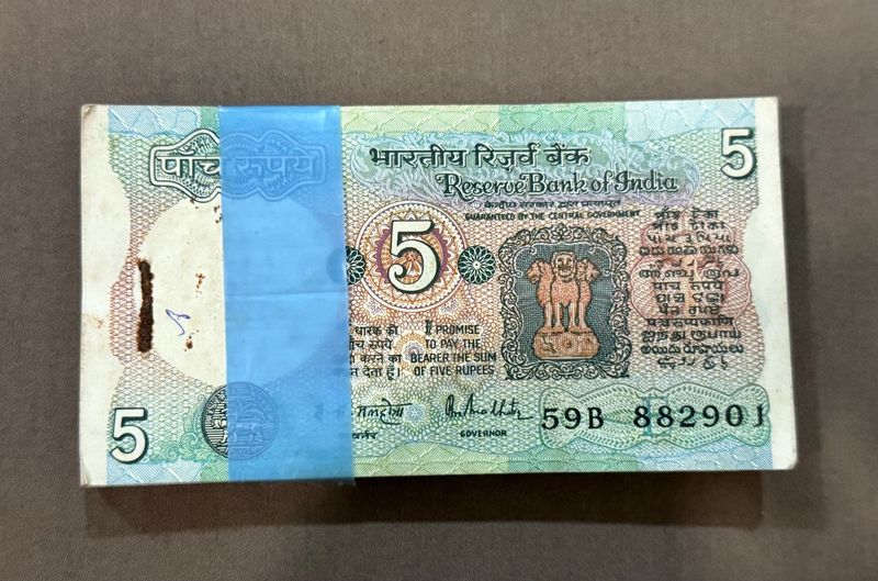 Vintage 5 Rupee Note Bundle Signed By R.N.Malhotra