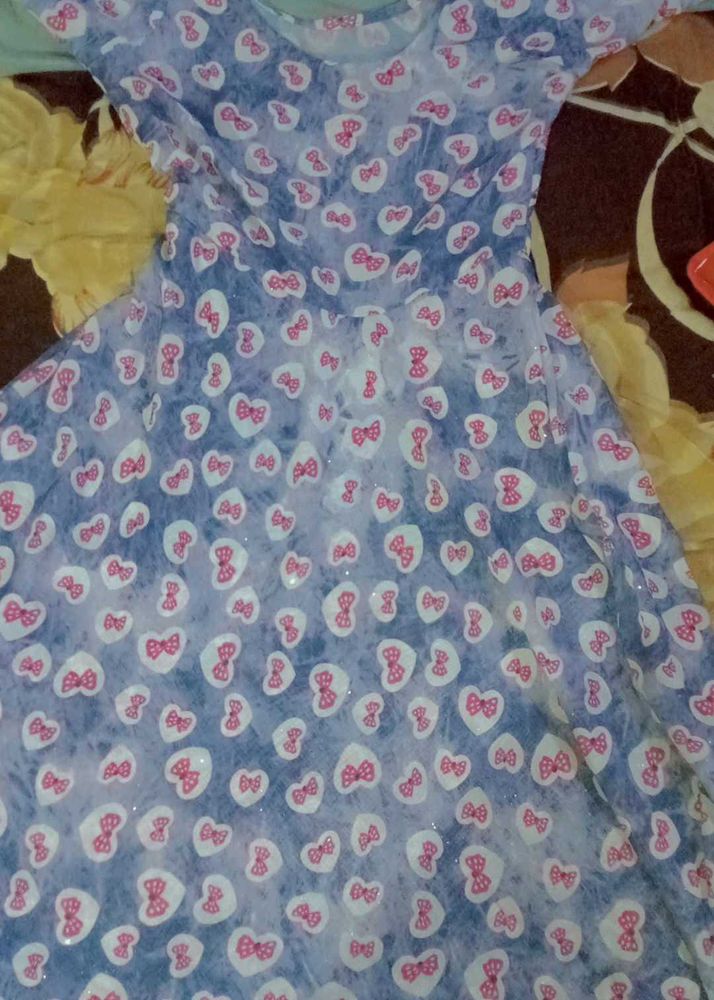 Cute Bow Heart Print Dress