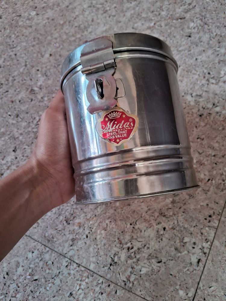 Vintage Midas Steel Container