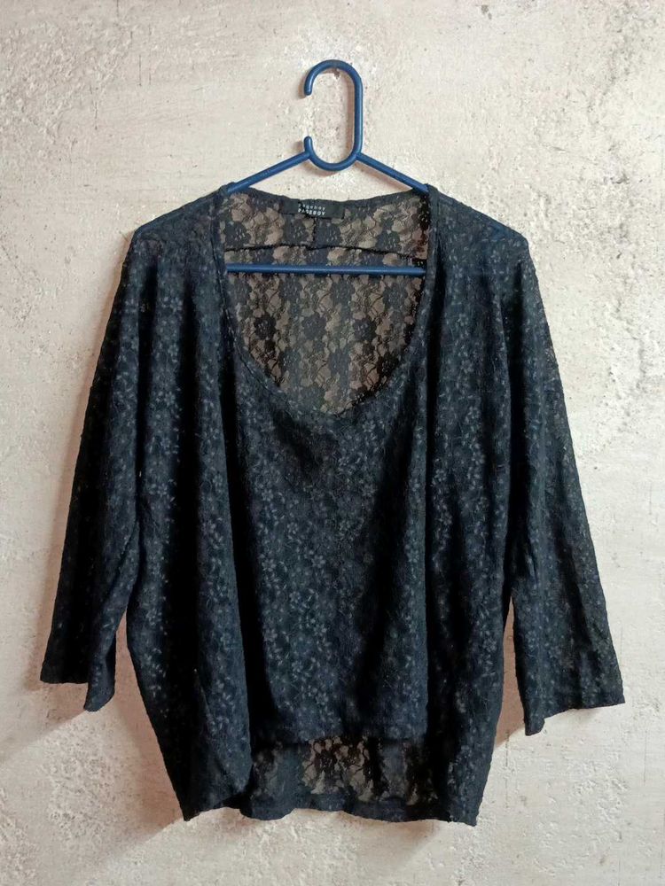 Oversized See-through Fashion Lace Top