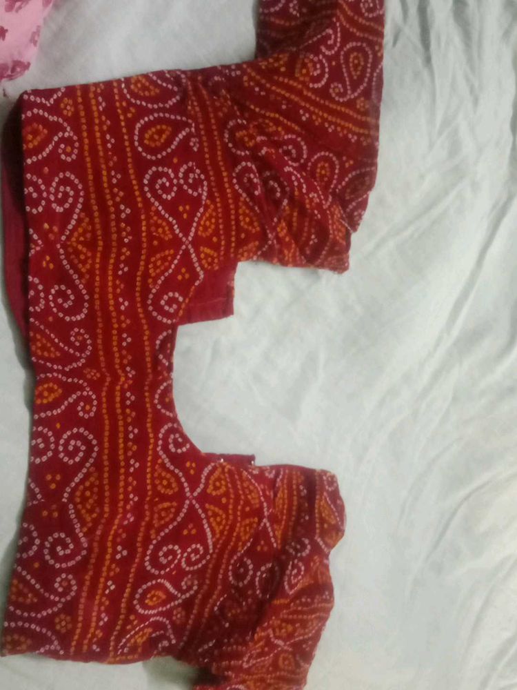 Red Bandhani Blouse