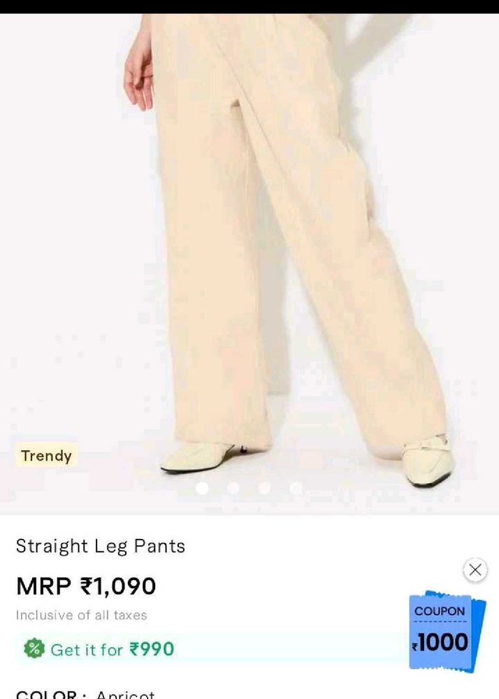 Apricot Straight Leg Pants