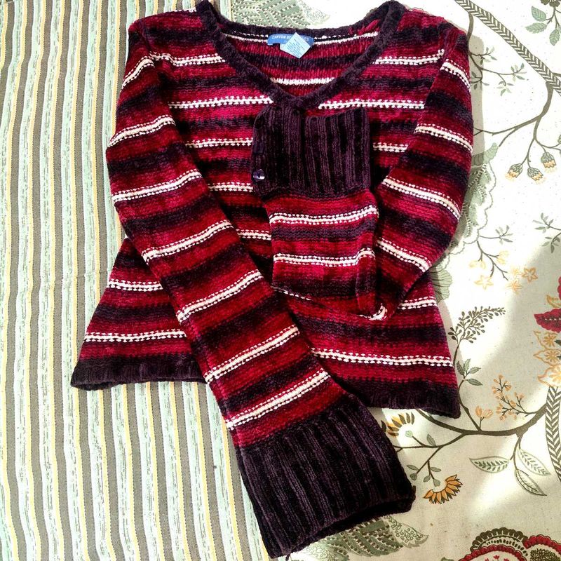 Striped Knit Cardigan Or Sweat Shirt