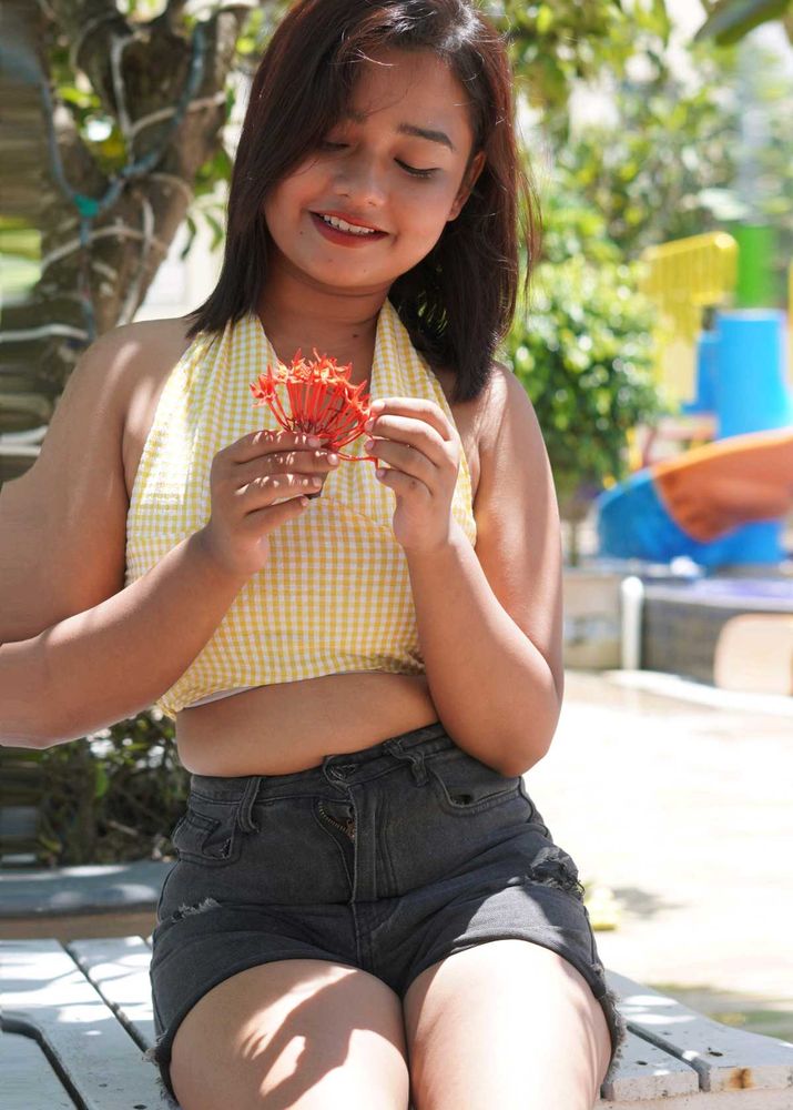 Butter Yellow Halter Neck Top
