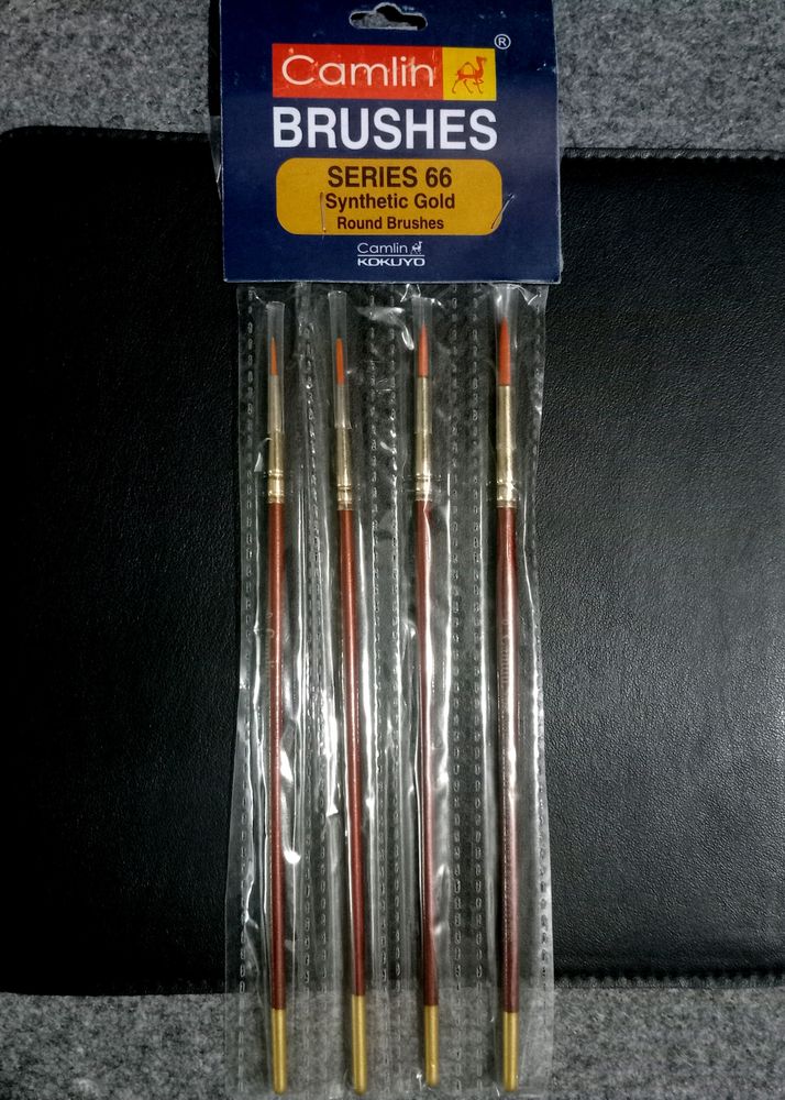 Round Paint Brushes-Series 66-Synthetic Gold