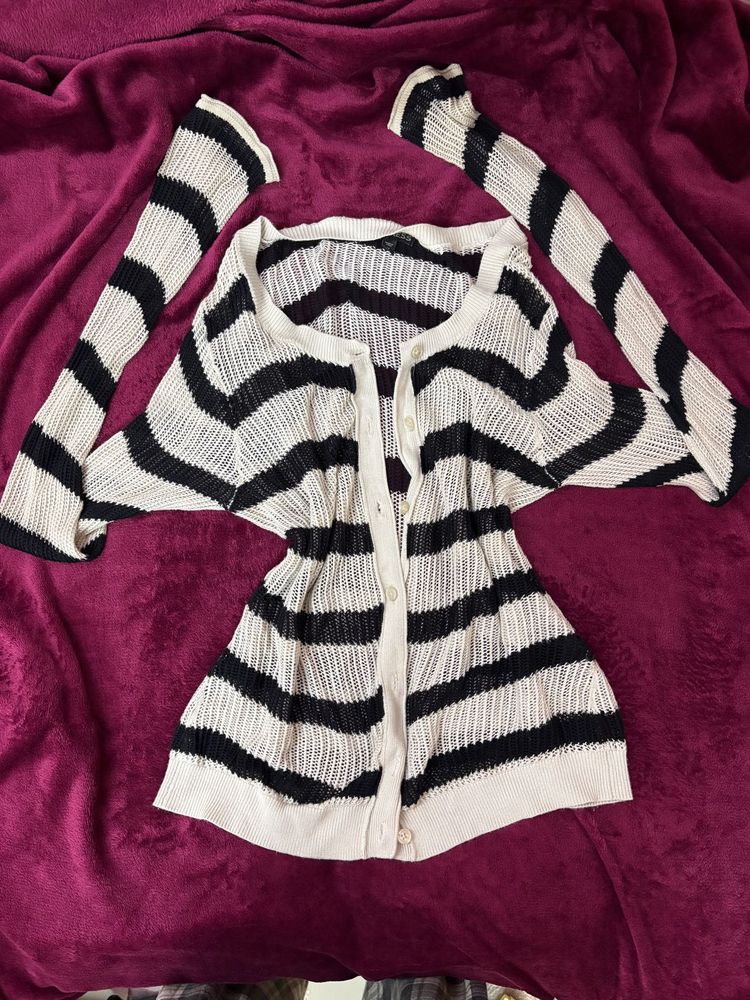 Striped Knit Cardigan
