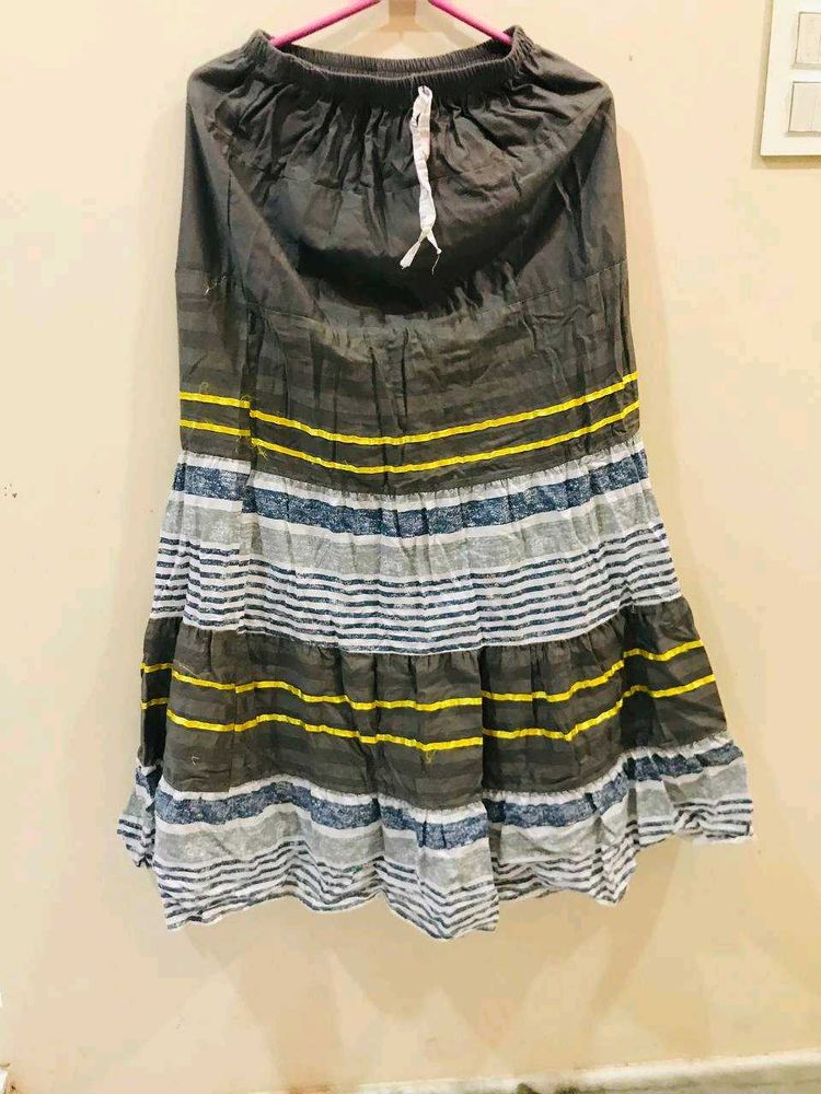 Striped Tiered Skirt