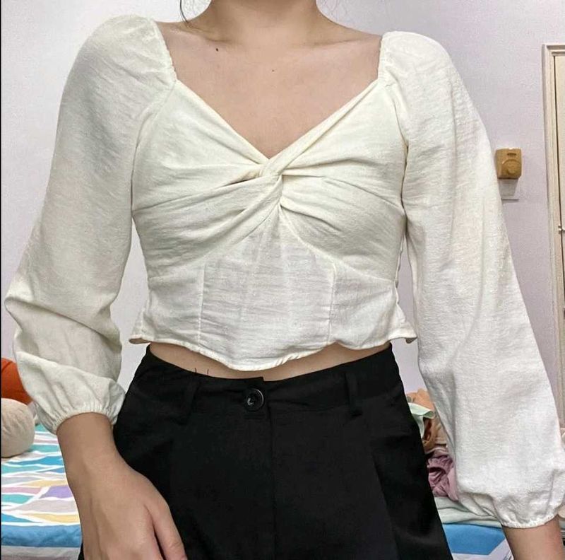 Twist Front Long Sleeve Top