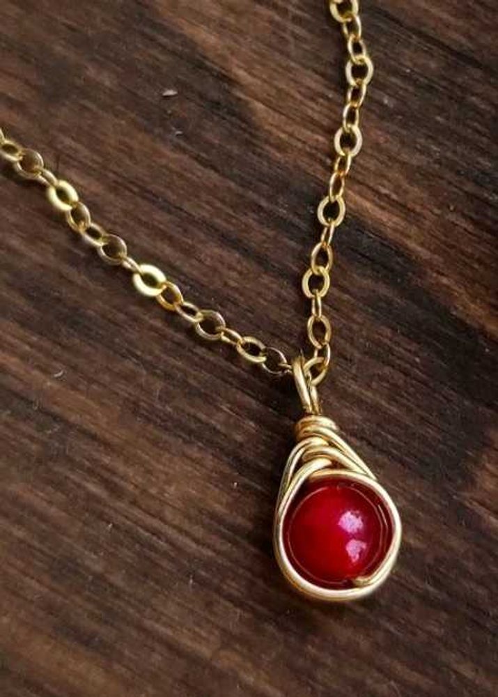 💫Dainty  Ruby Necklace Chain❤