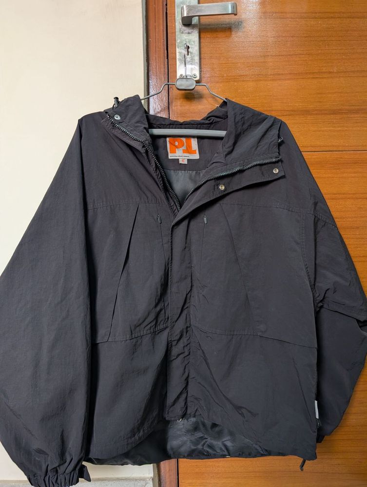 Black Double Zipper Hoodie Jacket