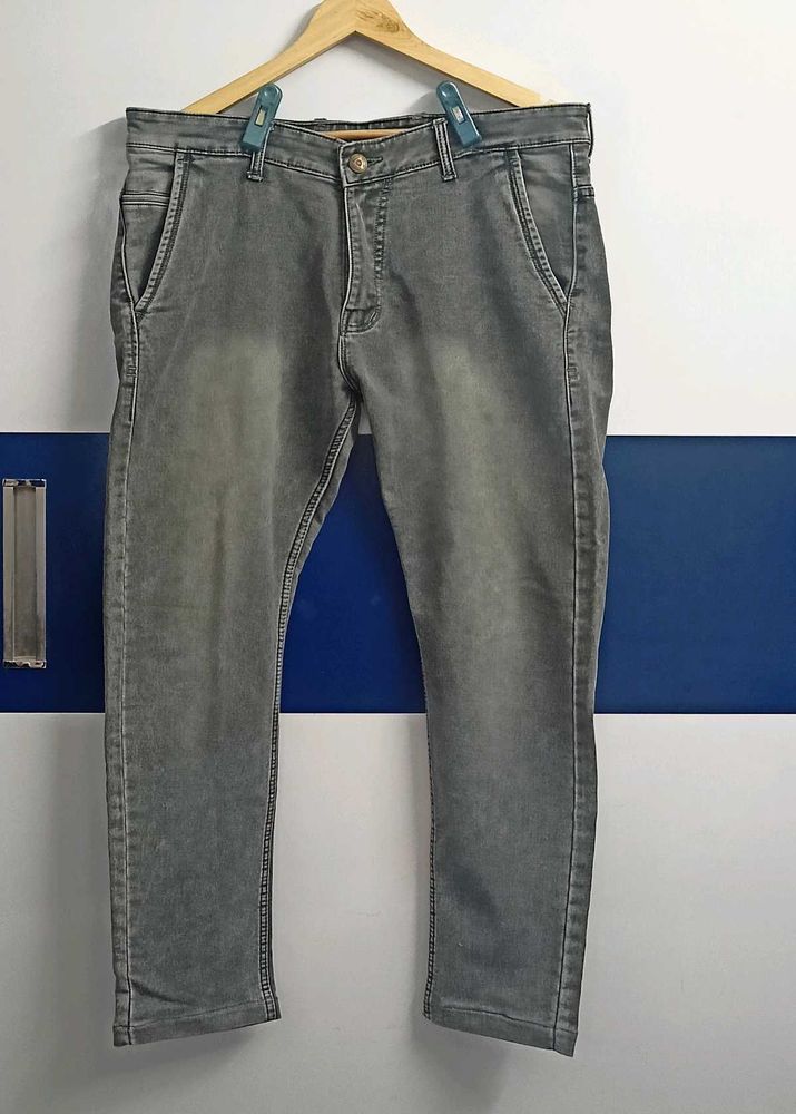 Gray Denim Pants