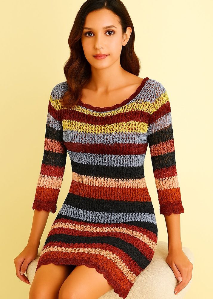 Striped Knit Mini Dress