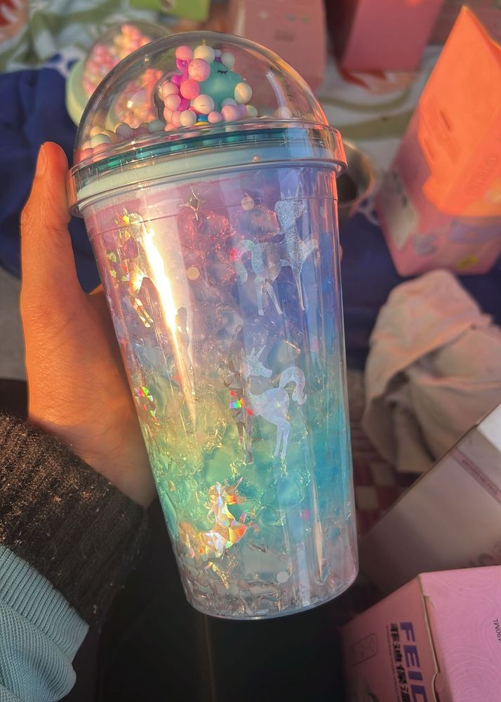 Sparkly Unicorn Drink Tumbler