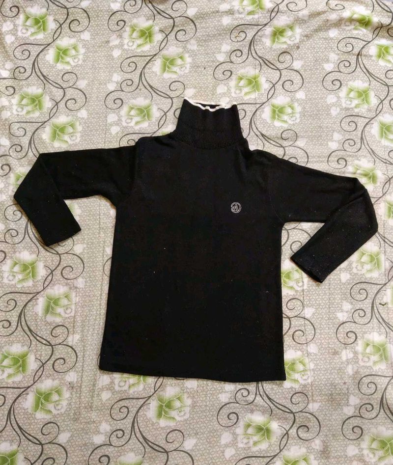 Black Turtleneck Long Sleeve Top