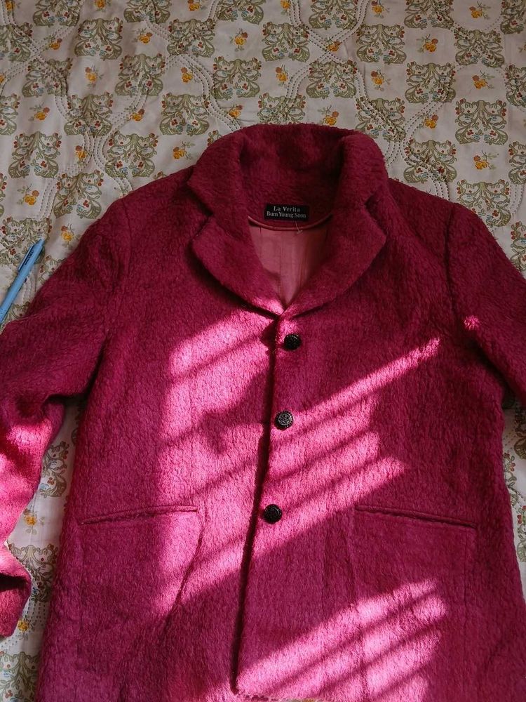 Pink Wool Blend Coat
