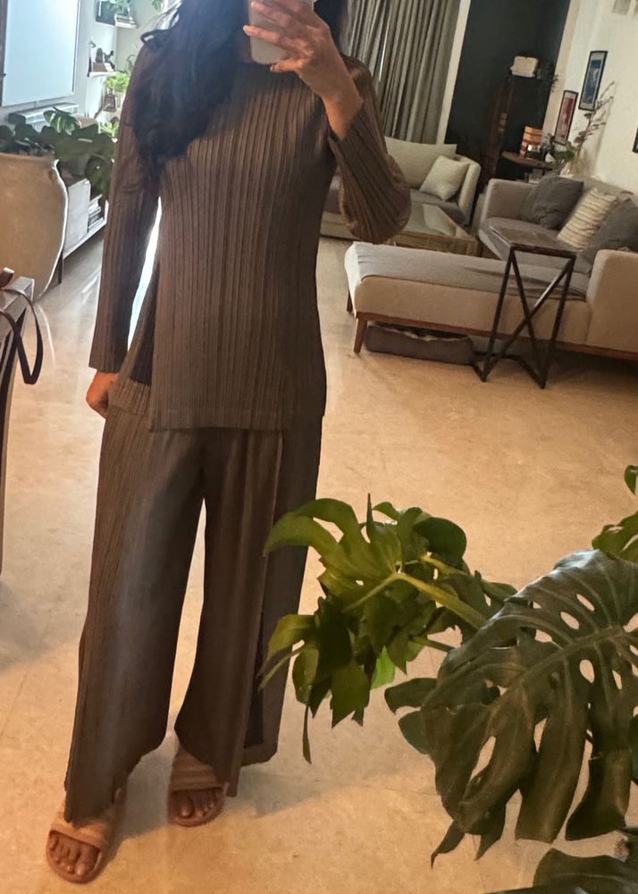 Stylish Grey Brown Co-ord Set