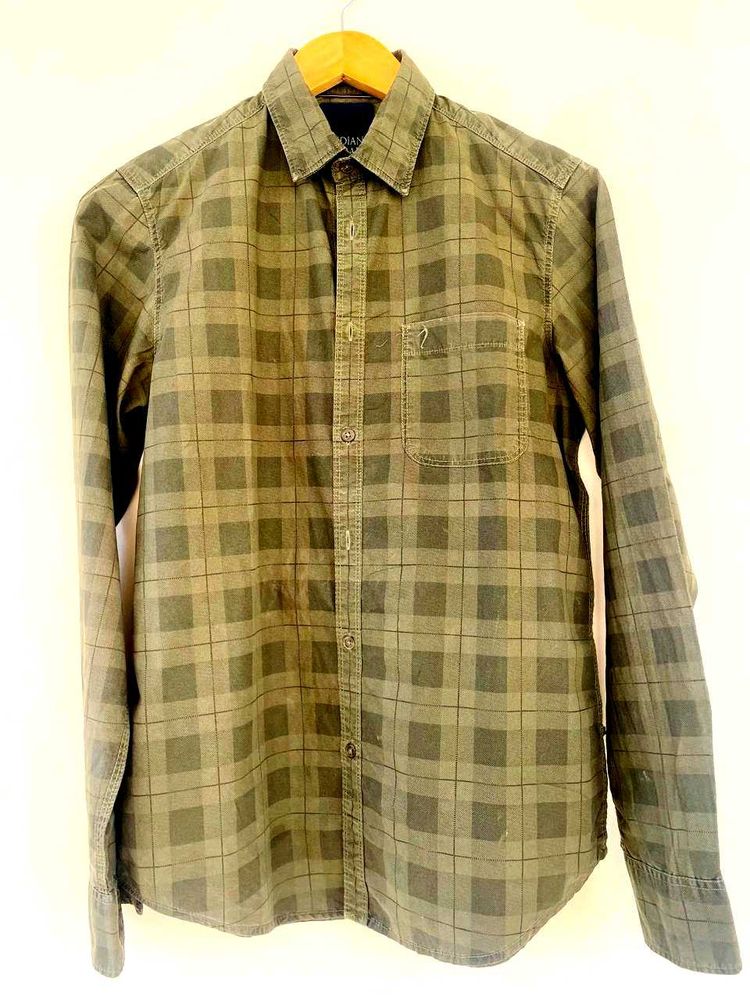 Branded Shirt Green Check for Men