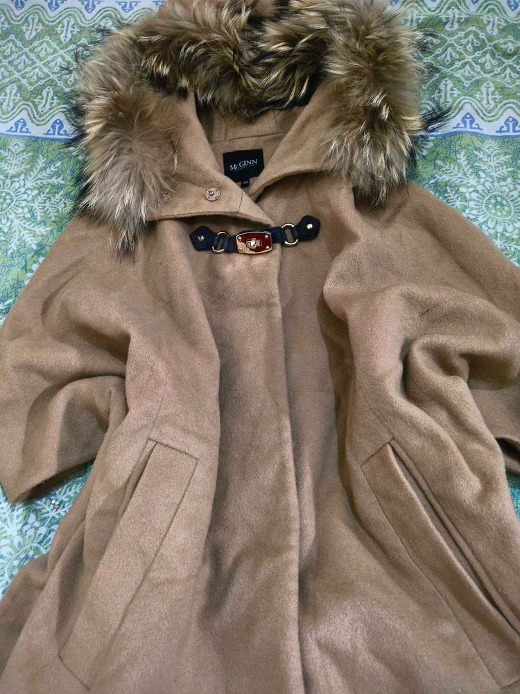 McGinn Fur Trimmed Cape Coat