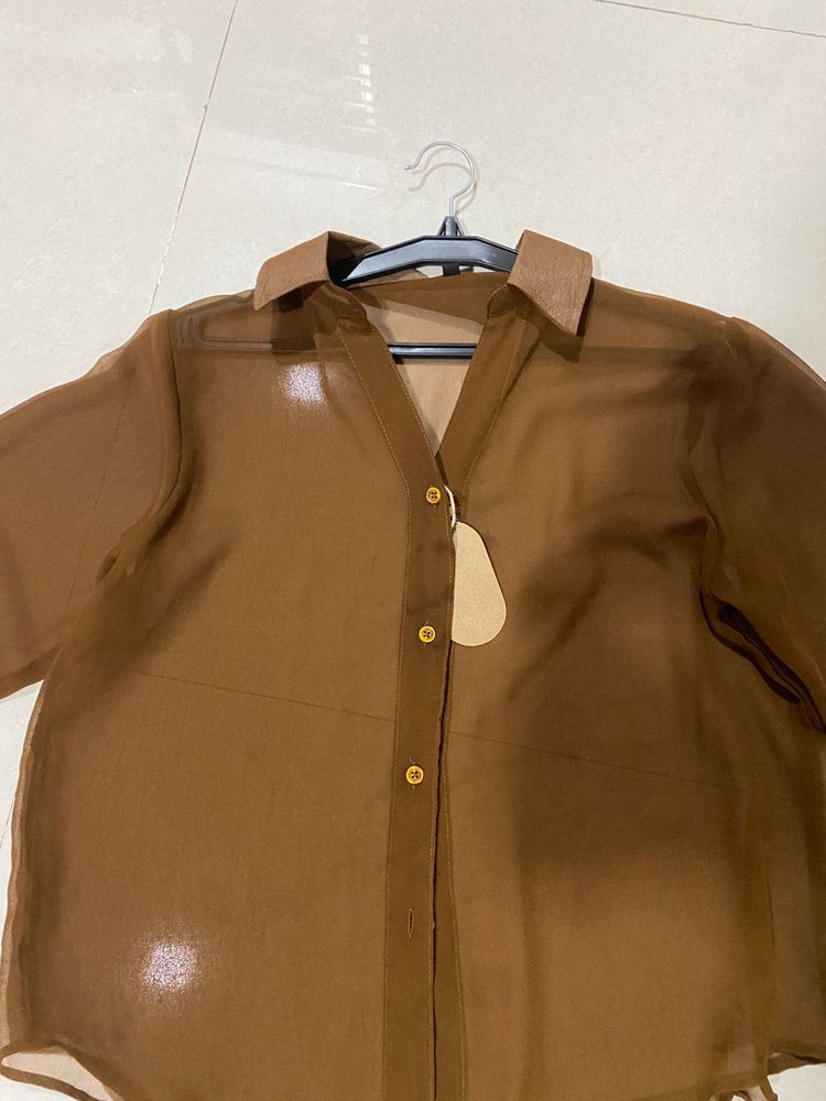Sheer Brown Shirt