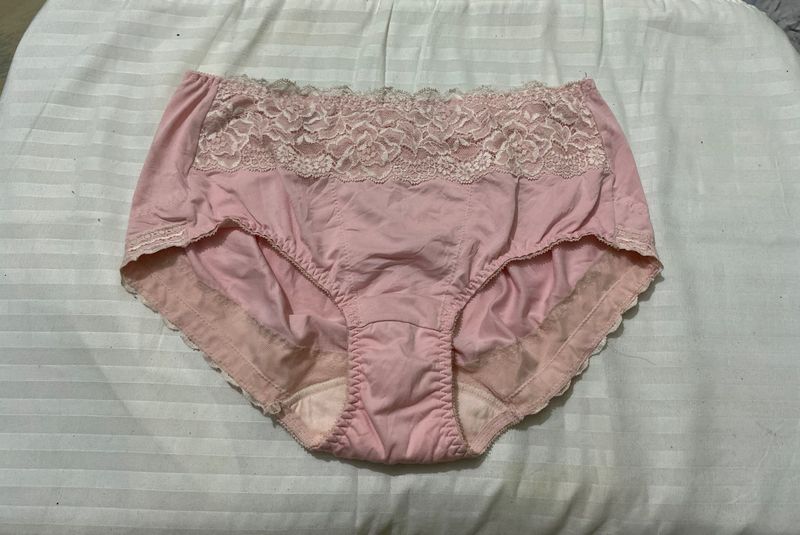 Pink Lace Trim Panties 32-36