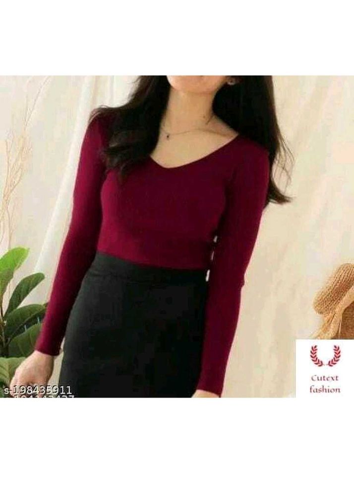 Stylish Maroon Fitted Top