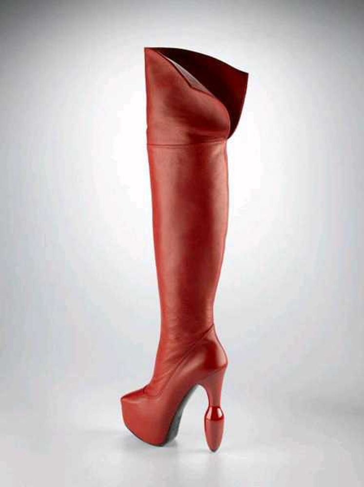 Red Thigh High Platform Boots