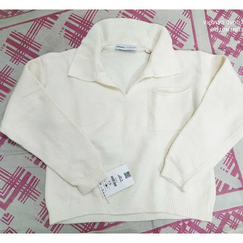 Stylish White Knit Sweater