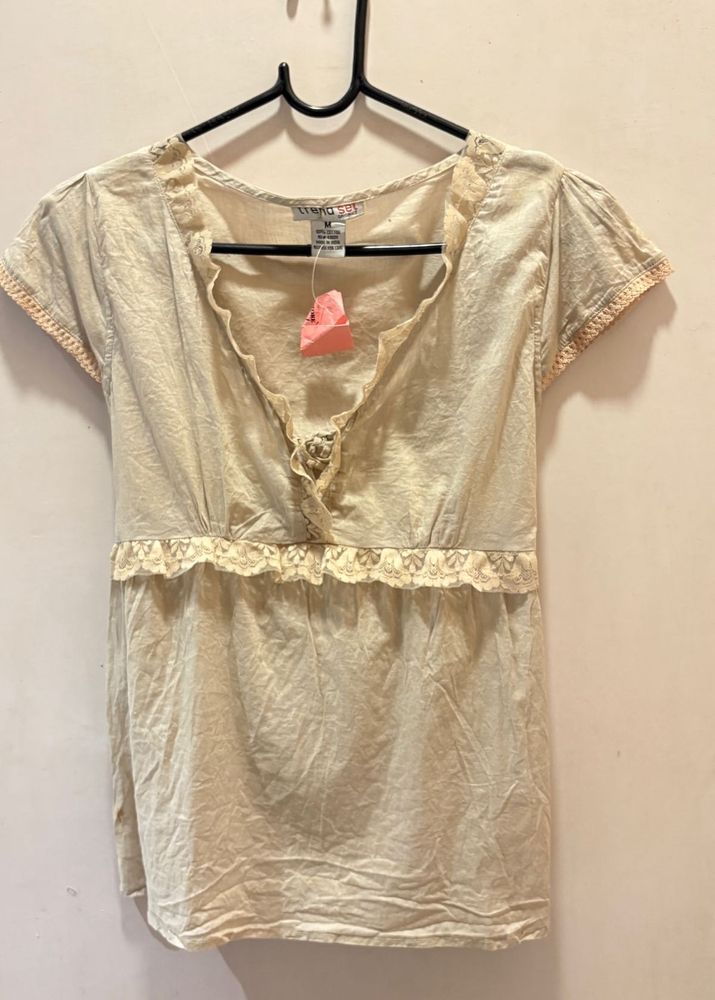 Vintage Lace Trim Corset Top