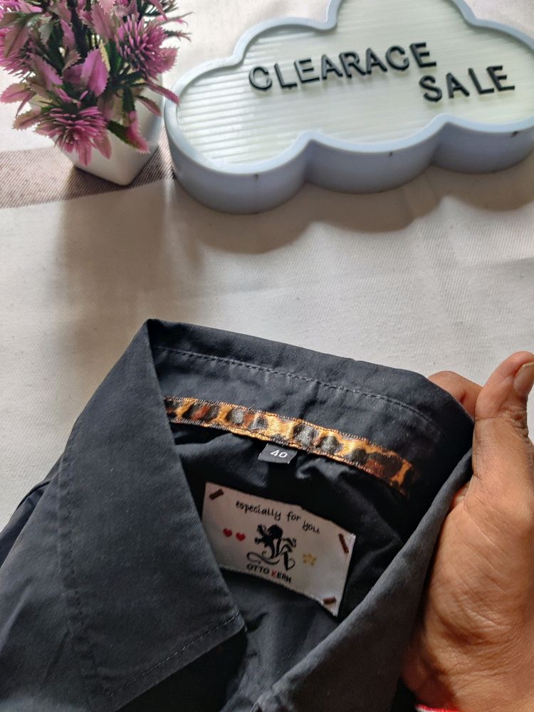 Black Cheetah Formal Top