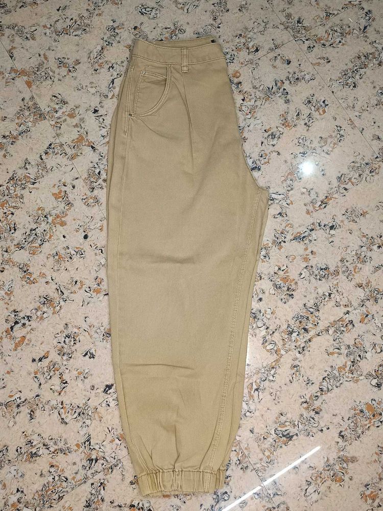 Beige Baggy Pants