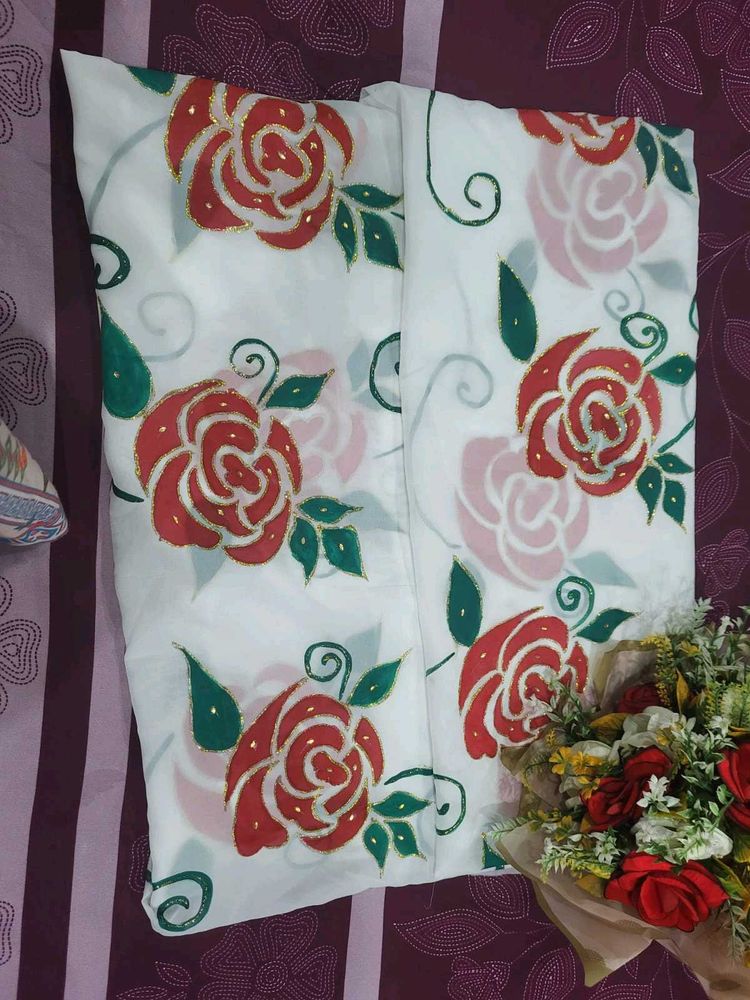Floral Dupatta hand painted