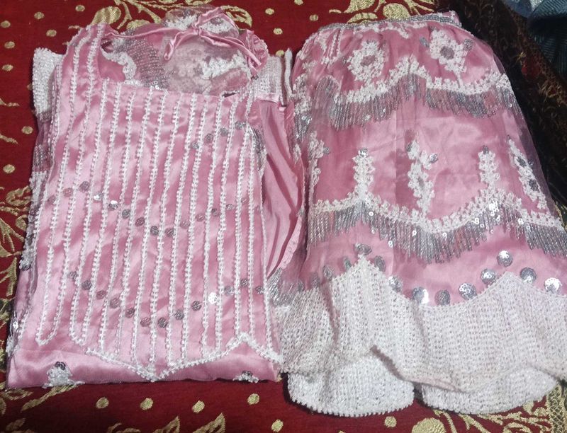 Pink Embellished Kurta Set
