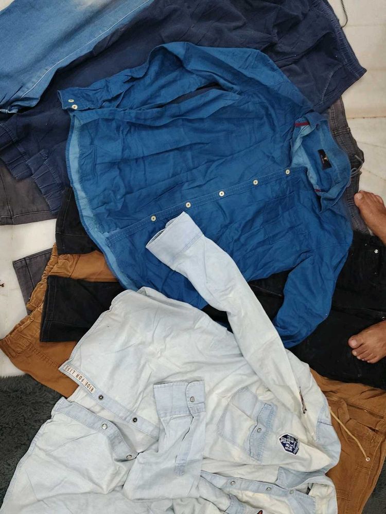 Bundle Jeans And Joggers With Two Shirts
