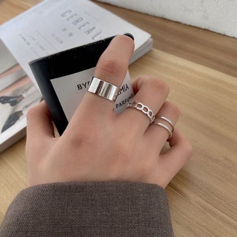 Silver Ring Set Korean
