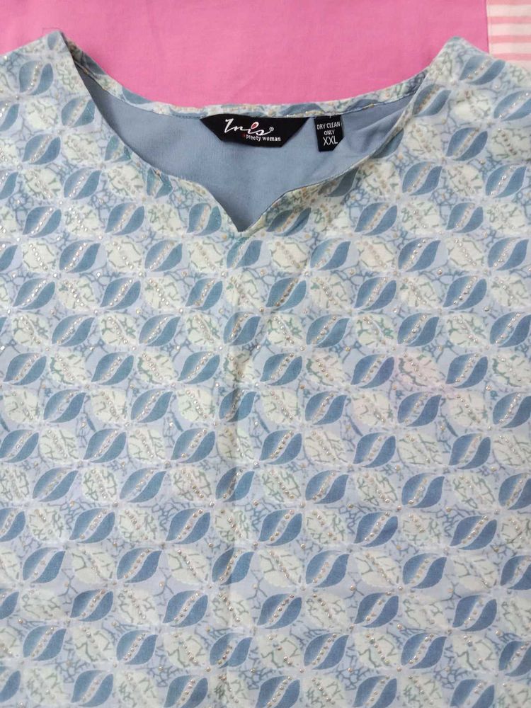 Grey Patterned Kurti XXL
