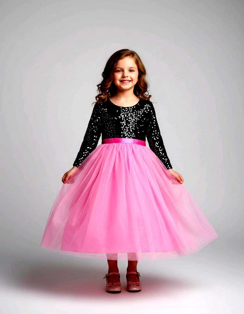 Sparkly Black &amp; Pink Tulle Dress