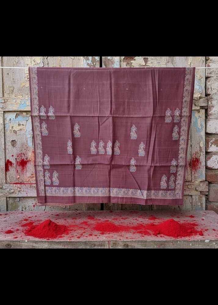 Elegant Onion pink DULL Gold cotton Silk Sar