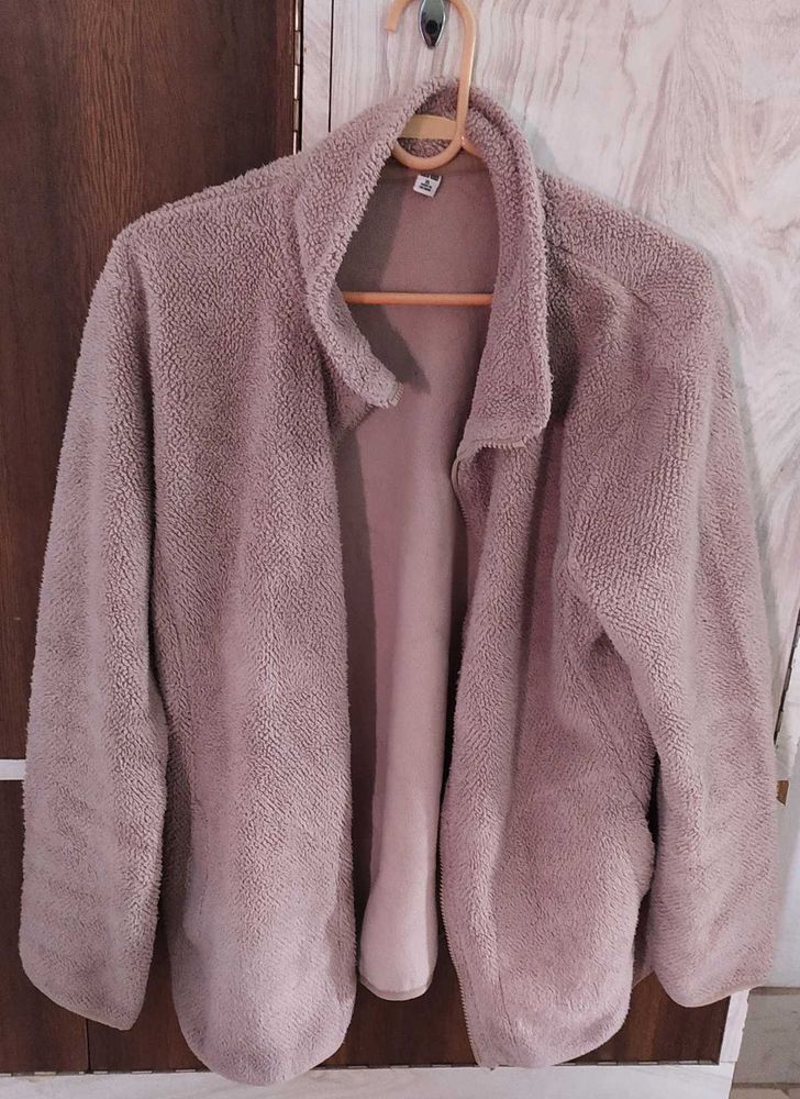 Girl/Woman Faux-Fur Front Open Sweatshirt