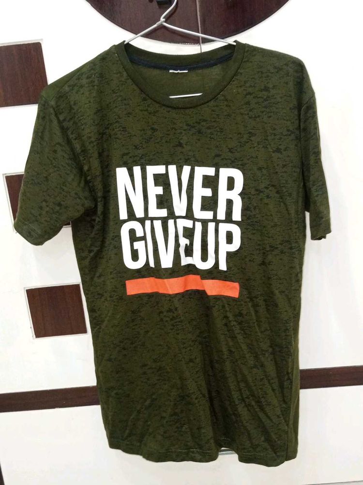 Green Never Give Up Tee