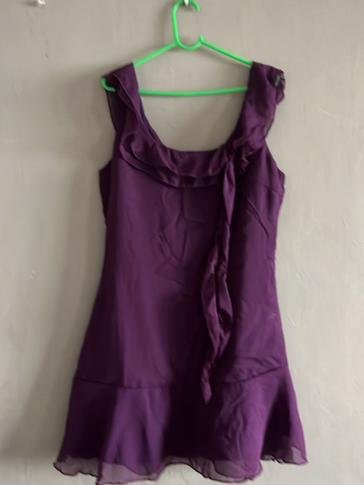 Purple Ruffle Mini Dress