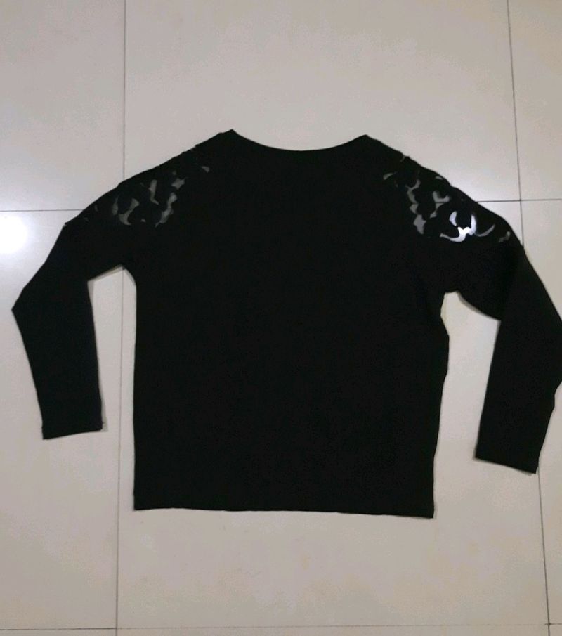 Black Top Designer Sleeves For College Girls