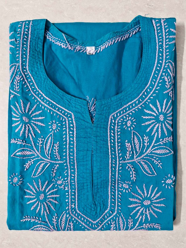 Blue Lucknowi Kurti