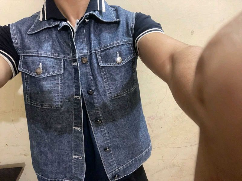 Denim Sleeveless Jacket