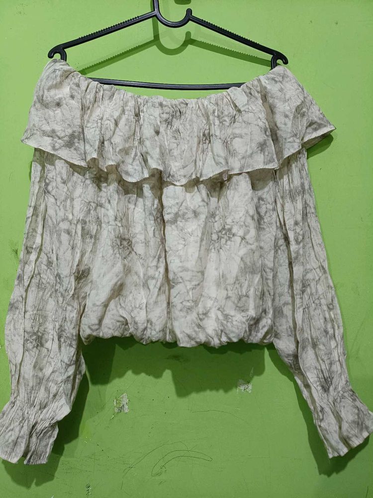 Off-Shoulder Floral Print Top