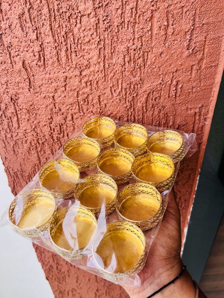 Gold Decorative Tea Light Holders (Set of 12)