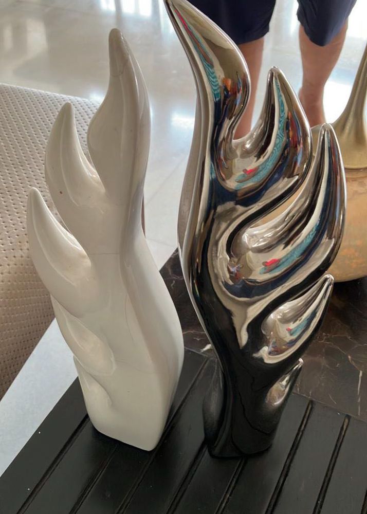 Ceramic Silver Flame ( 1 Pc)